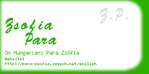 zsofia para business card