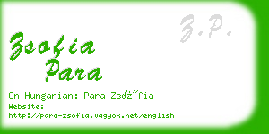 zsofia para business card